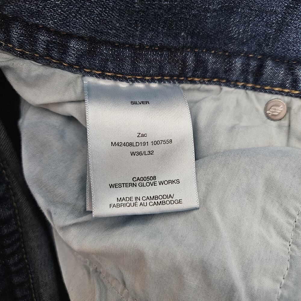 Silver Jeans Men's 36X32 Blue Zac Relaxed Straight Casual Denim Modern Western - Picture 4 of 11